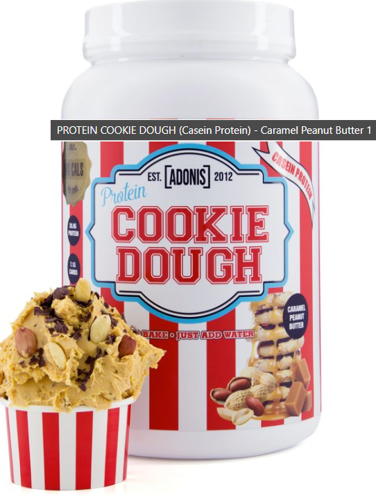 ADONIS Protein Cookie Dough and Mug Cake Range with Casein and Whey Protein in Various Flavors and Sizes