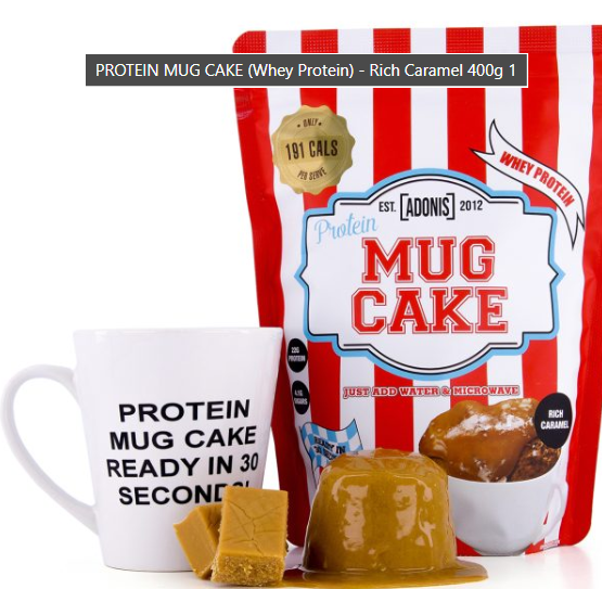 ADONIS Protein Cookie Dough and Mug Cake Range with Casein and Whey Protein in Various Flavors and Sizes