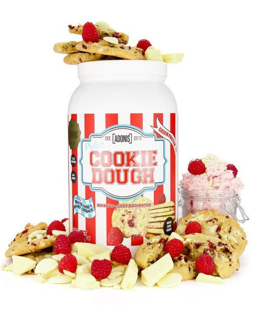 ADONIS Protein Cookie Dough and Mug Cake Range with Casein and Whey Protein in Various Flavors and Sizes