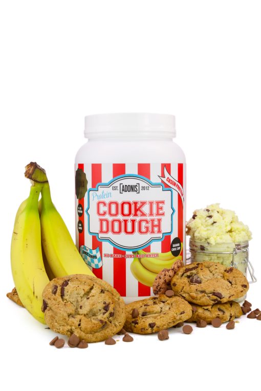 ADONIS Protein Cookie Dough and Mug Cake Range with Casein and Whey Protein in Various Flavors and Sizes
