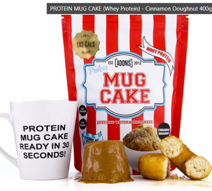 ADONIS Protein Cookie Dough and Mug Cake Range with Casein and Whey Protein in Various Flavors and Sizes